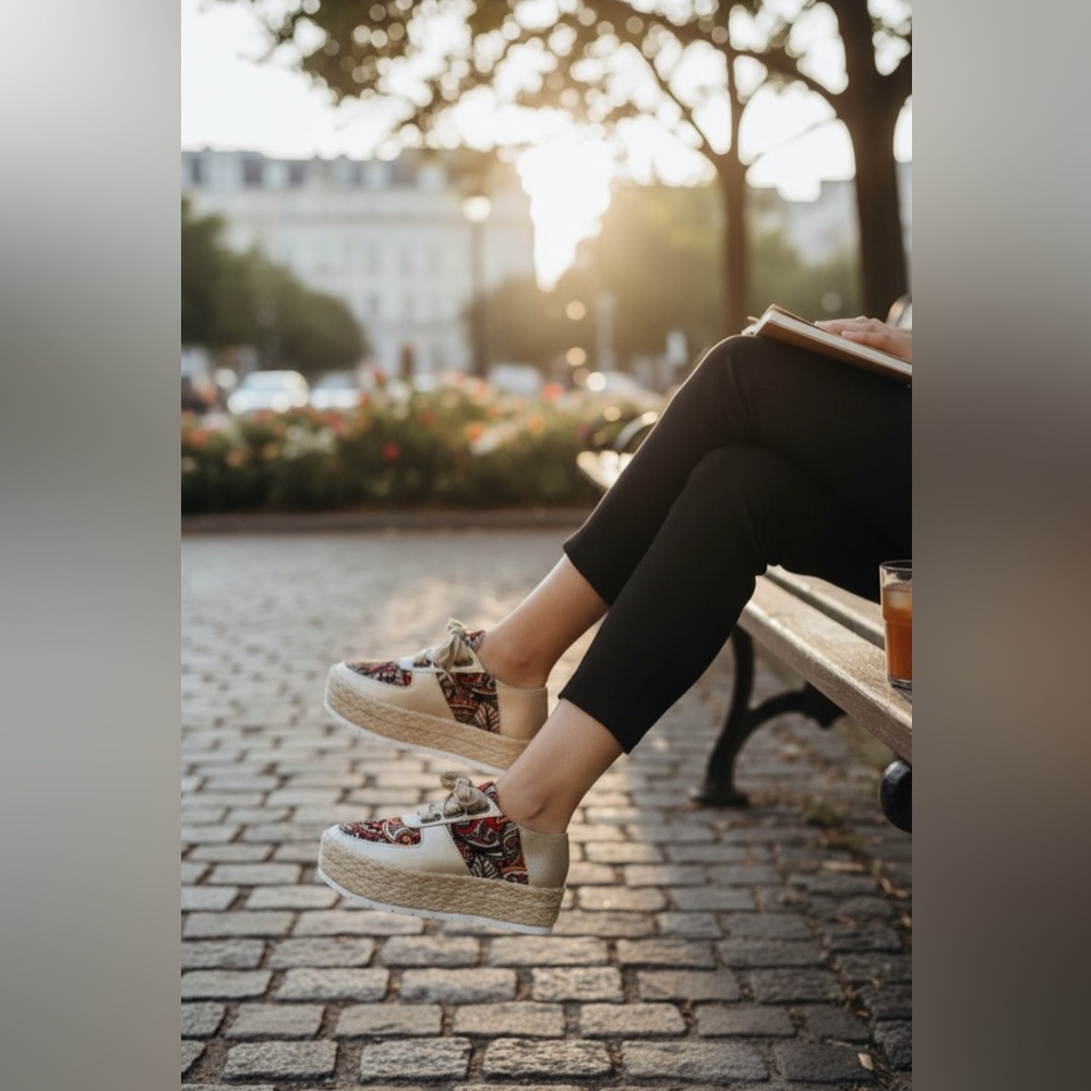 Jute Grass Platform Casual Sneakers